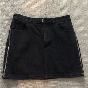 Cute black denim skirt
